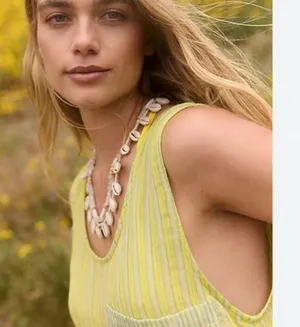 Free People Annabelle Set 100% Cotton Size Medium Yellow Stripes NWOT thumbnail 3