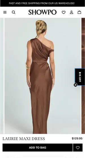 Showpo brown satin maxi dress thumbnail 4