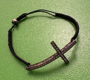 Cross Tie Bracelet Rose Gold Costume Jewelry Religious Goth thumbnail 1