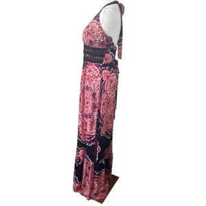 BISOU BISOU Baby Doll Boho Artsy Y2K Maxi Dress Crochet Halter 8 Michele Bonbot thumbnail 9