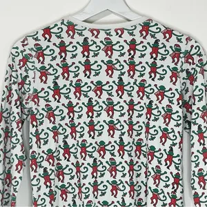 Roller Rabbit Monkey Mas Christmas Long Sleeves Pajama Top T-Shirt Size Small thumbnail 6