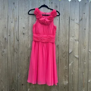 JS Boutique Barbie pink formal dress ruffle size 4 rhinestone‎ prom dance thumbnail 3