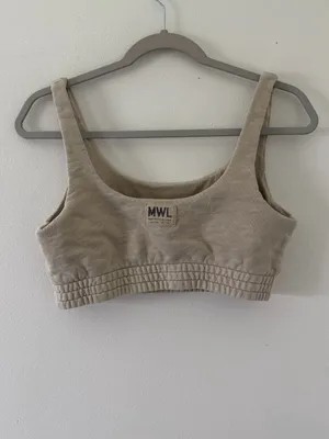 Madewell MWL Sweatshirt Earthy Cottage 100% Cotton Light Support Bralette large thumbnail 5