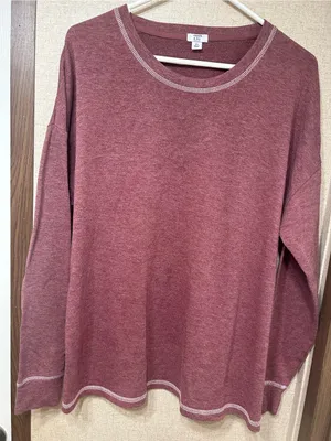 Cozy Crewneck Sweater - Burgundy Heather thumbnail 1