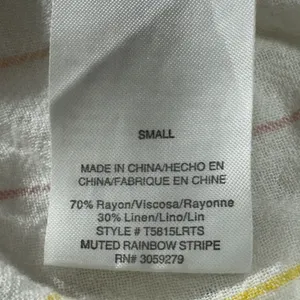 3260 | Thread & Supply Linen Blend Rainbow Stripe Button Down Shirt Women S thumbnail 6