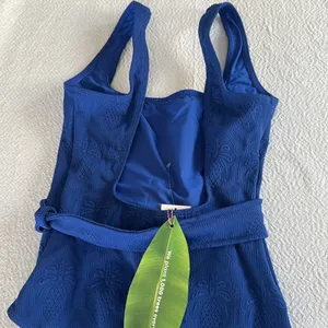 FARM Rio Women's Blue Matelasse Pineapple Belted One-Piece Swimsuit,Medium, $240 thumbnail 14