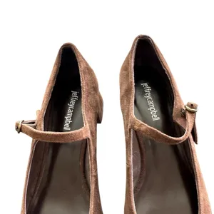 Jeffrey Campbell Top Tier Mary Jane Pump 8 brown suede block heels thumbnail 9