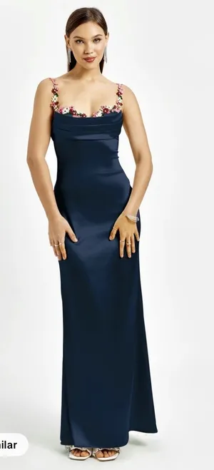 Blue long dress Size L thumbnail 1