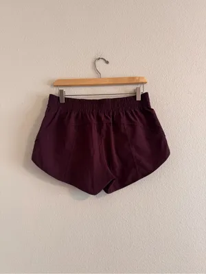 ZYIA Women's Deep Plum Athletic Shorts with Zip Pockets thumbnail 3