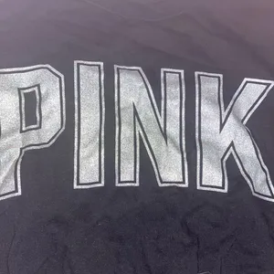 Victoria's Secret PINK Black Silver Logo Crewneck Sweatshirt Large thumbnail 2
