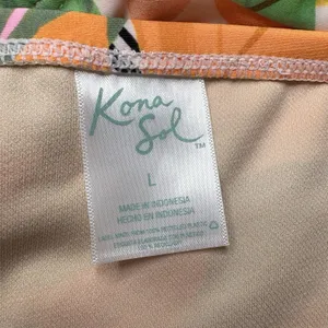 Kona Sol Floral Medium Coverage Hipster Bikini Bottom Size Large New NWT thumbnail 5