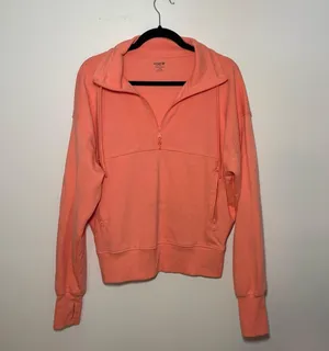 Old Navy Active Dynamic Fleece Half Zip Sweatshirt Size Large Tall Peach Nectar thumbnail 1