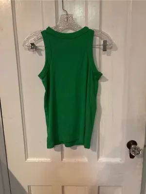 LOFT Kelly Green Ribbed Tank Top thumbnail 4