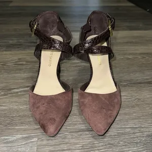 Franco Sarto Anazio Pump - Suede & Faux Leather - Burgundy - Size 7.5 thumbnail 4