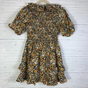 English Factory plunge V smocked floral mini dress XS thumbnail 5