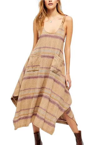 FREE PEOPLE Harper Striped Maxi Tank A-Line Swing Dress Women's Size Small thumbnail 1