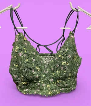 Cute avocado lace floral stretchy coquette bralette Pink Victoria’s Secret Large thumbnail 2