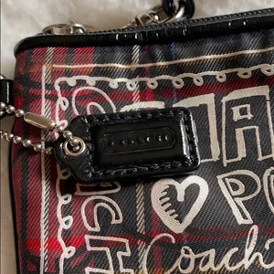 Coach Poppy Classic Red Tartan Wristlet thumbnail 3