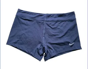 NIKE Dri Fit Shorts Women Size Large Mid Rise Dark Blue Booty Gym Athlete EUC thumbnail 5