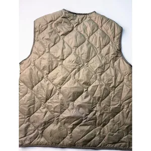 ASOS DESIGN Womens Quilted Vest Olive Green Onion Stitch Button Front Pockets XL thumbnail 3