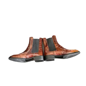 Anthropologie Pilcro & The Letterpress Chelsea Croc Chocoolate Brown Boots thumbnail 7
