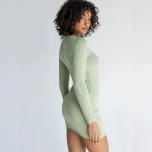 NWT Womens Size Large XL Princess Polly Light Green Ashton Knit Mini Dress NEW thumbnail 2