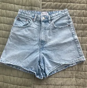 ZARA Light Wash High-Rise Shorts thumbnail 1