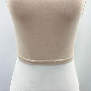 ZARA Cropped Tank Top Sleeveless Crewneck Crop Top Beige Size Small thumbnail 7