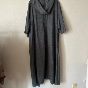 Free People Grey Slouchy Long Sweater Cardigan Duster Knit thumbnail 8