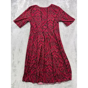 Whimsigoth Skater Dress S Fit Flare Black Red Paisley Emo Feminine Flowy thumbnail 7