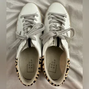 Shu Shop Womens Reba gold crinkle Pre Distressed Platform Sneakers size 9 thumbnail 6