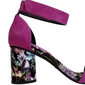 EUC Jeffrey Campbell Leather Purdy Heeled Sandals Magenta Floral Size 8 thumbnail 4