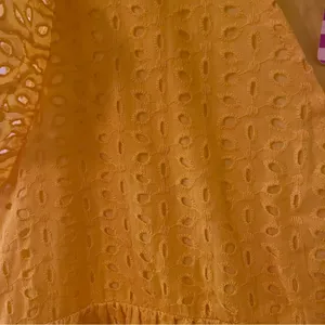 Women’s Yellow Eyelet V-Neck Mini Dress thumbnail 6
