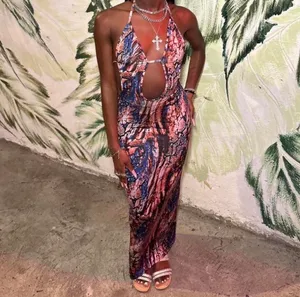 SheIn Marble Print Maxi Dress thumbnail 6