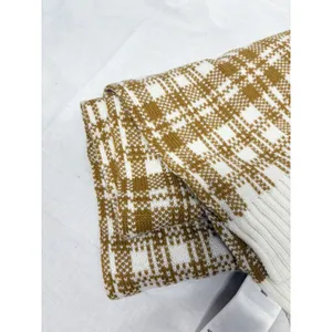Timberland‎ Plaid Knit Scarf Brown White OS Acrylic Winter Cold Weather T101808 thumbnail 6