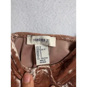 Forever 21 Brown Crushed Velvet Bustier Bodysuit Small Sweetheart Neckline Boho thumbnail 6