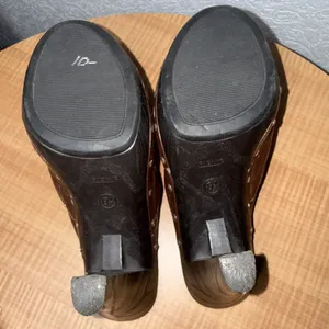 Vintage‎ Y2K Fioni Brown Boho Studded Mule Festival Faux Leather Heels 8.5 thumbnail 12
