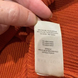 Aritzia Babaton halter sculpt knit ribbed mini dress sz XL Orange thumbnail 6
