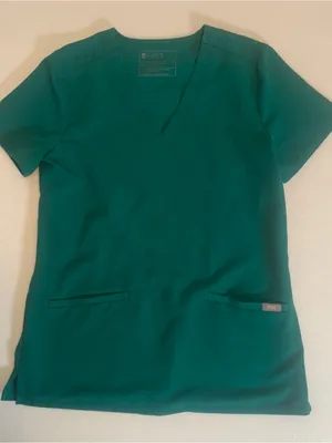 FIGS Women's Teal V-Neck Medical Scrub Top Green Sz XS thumbnail 1