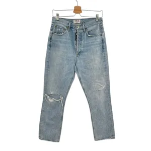 Agolde‎ Riley High Rise Straight Crop Jeans Denim Shatter Wash Blue Size 27 thumbnail 3