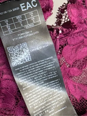 GUESS Burgundy Plum Floral Lace Mock Neck Sheer Top Small Dark Romantic Fairy thumbnail 6