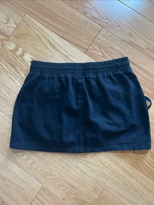 forever 21 Black Utility Mini Skirt with Cargo Pockets whimsygoth festival vibe thumbnail 5