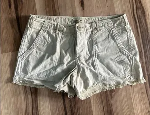 American Eagle shortie cream size 10 minimalist cutoff shorts thumbnail 1