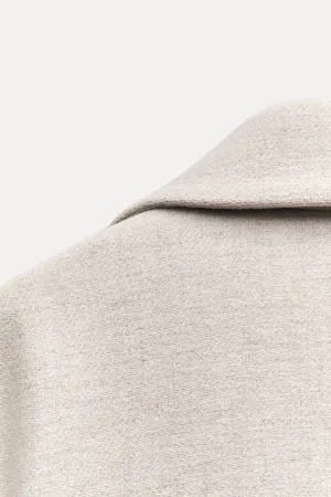 ZARA coat belted trench wool classic casual jacket overcoat thumbnail 9