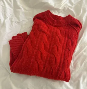 Aerie Red Knit Sweater Oversized thumbnail 1
