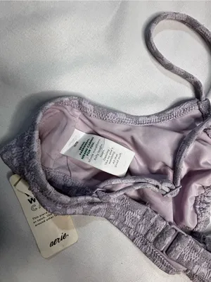 aerie Lavender Floral Lace Bikini Top thumbnail 8