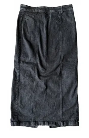 Belle Vere Denim Jean Skirt Medium Black Midi Maxi Casual Streetwear City Chic thumbnail 1