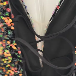 Black Sequin iridescent prom dress thumbnail 6