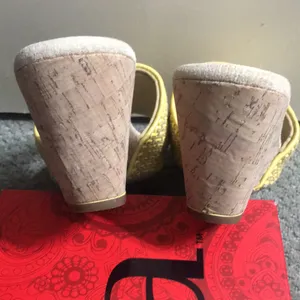 Reba Saddie Yellow Fab slip on wedge sandals #15 thumbnail 3