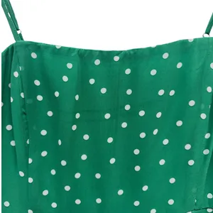 Lulus Nellie Green Polka Dot Ruffled Midi Dress size Large NWT thumbnail 7